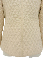 Quilted logo button jacket in ivory