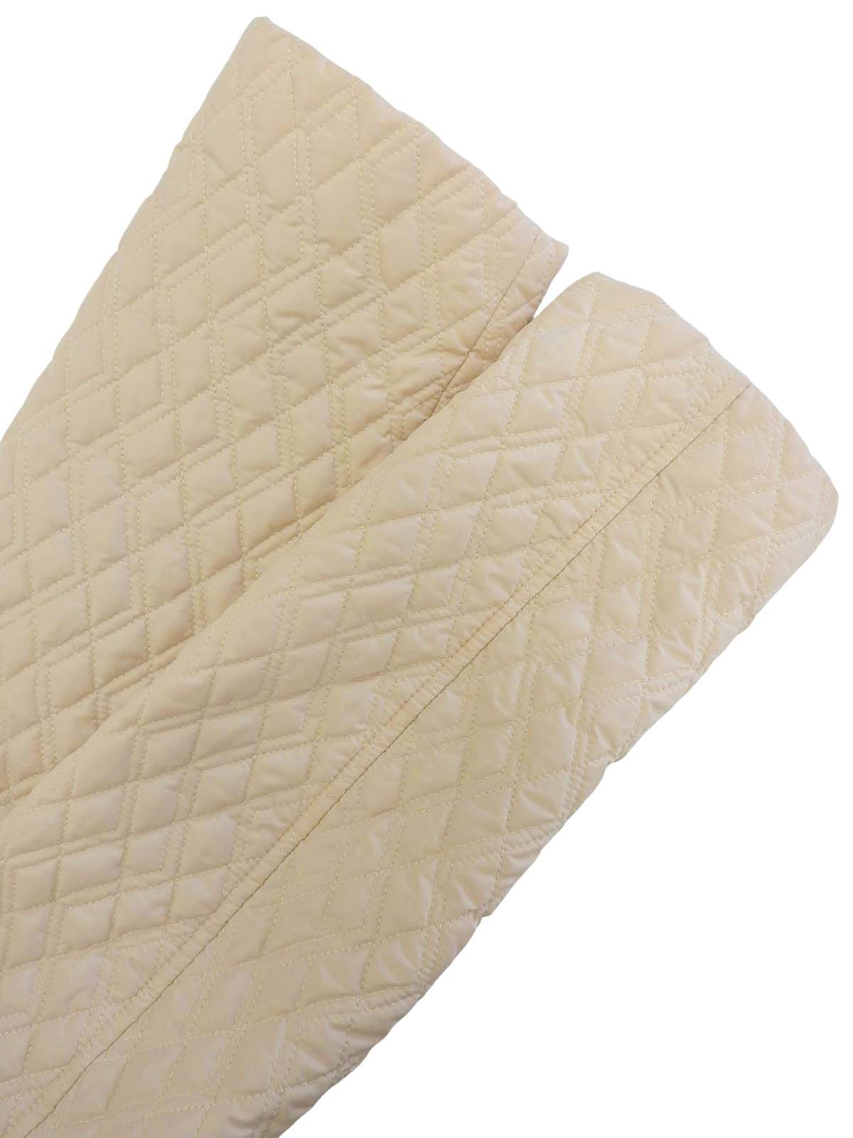 Quilted logo button jacket in ivory