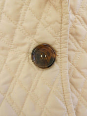 Quilted logo button jacket in ivory