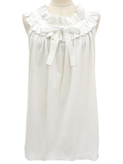 White ruffle sleeveless top