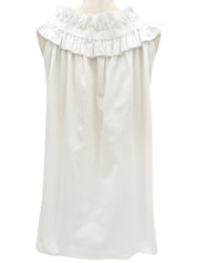 White ruffle sleeveless top