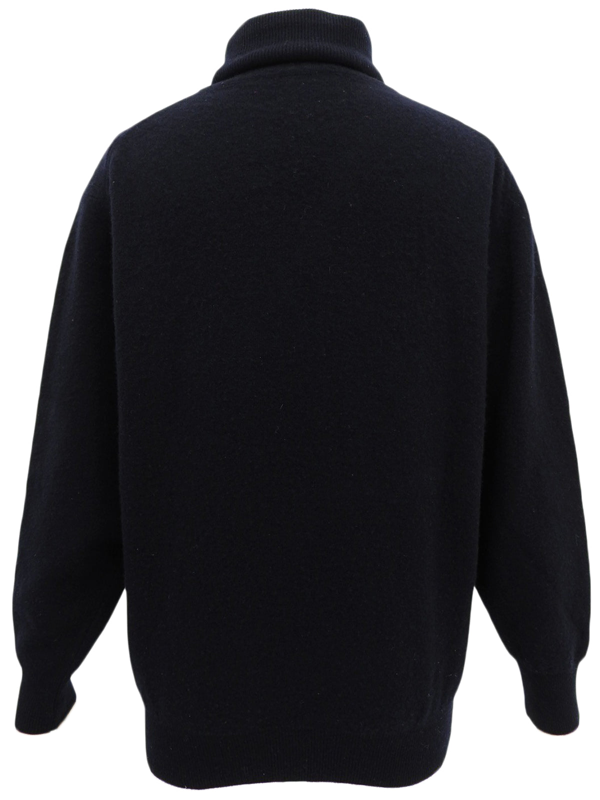 ロゴ刺繍タートルネックニットセーター ブラック