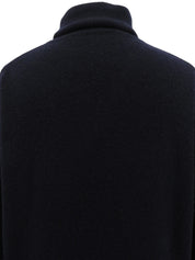 ロゴ刺繍タートルネックニットセーター ブラック