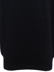 ロゴ刺繍タートルネックニットセーター ブラック