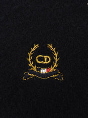 ロゴ刺繍タートルネックニットセーター ブラック