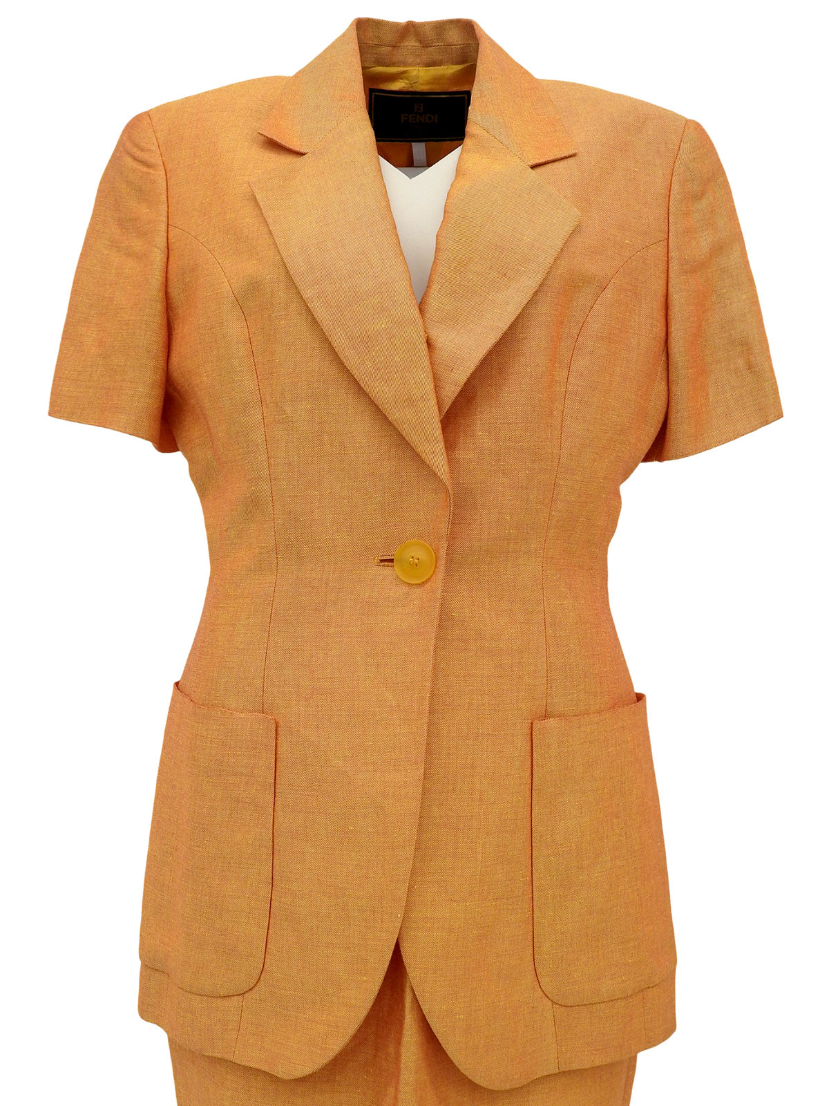 リネン半袖セットアップ オレンジ