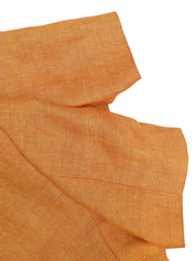 橙色亚麻短袖套装