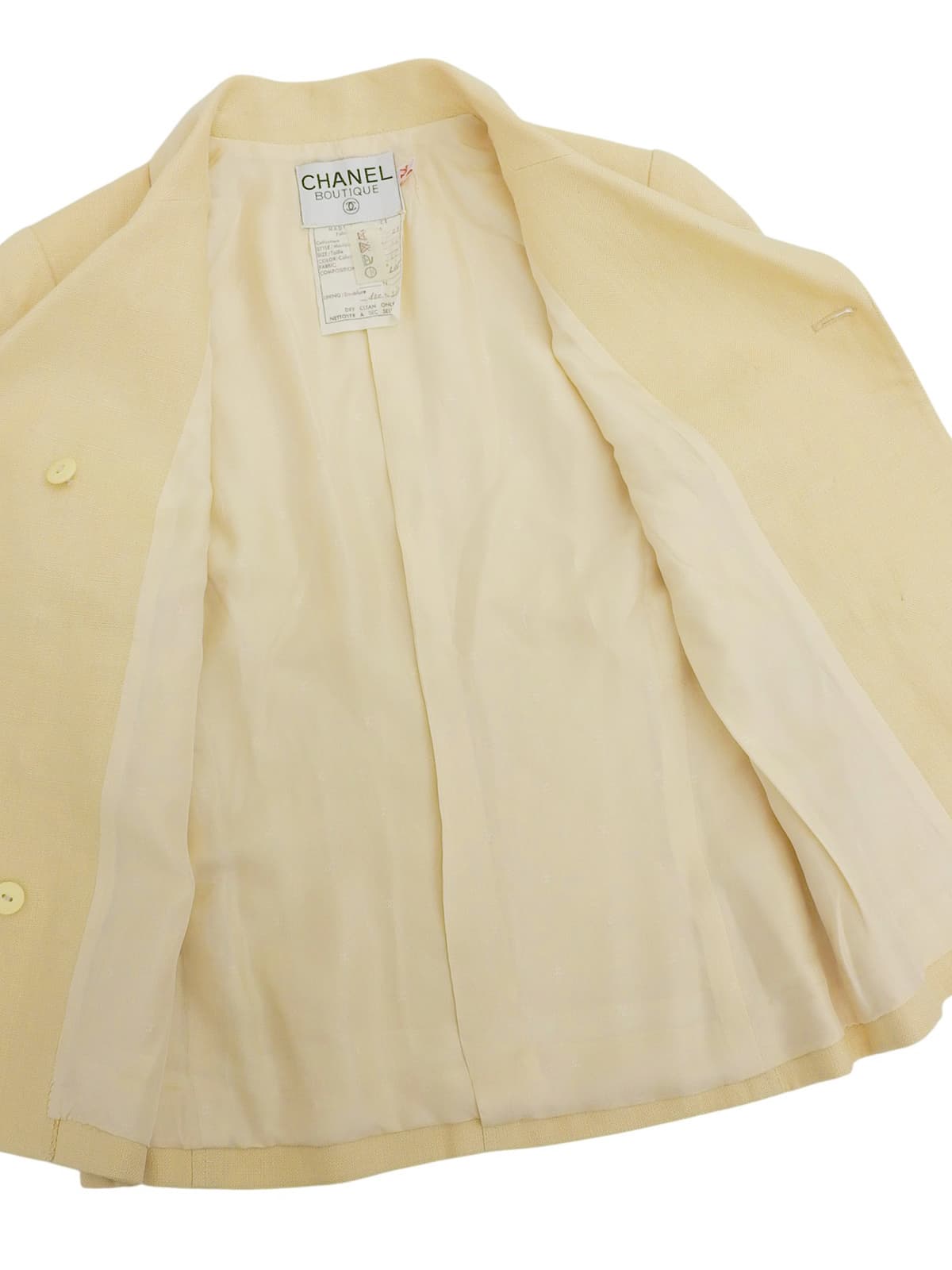 リネンCCマークボタンセットアップ ベージュ