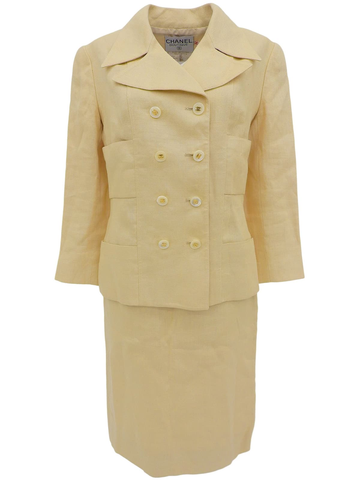 リネンCCマークボタンセットアップ ベージュ