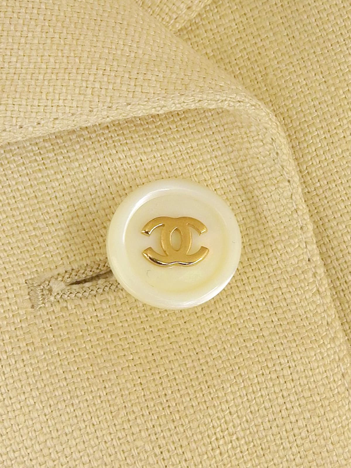 リネンCCマークボタンセットアップ ベージュ