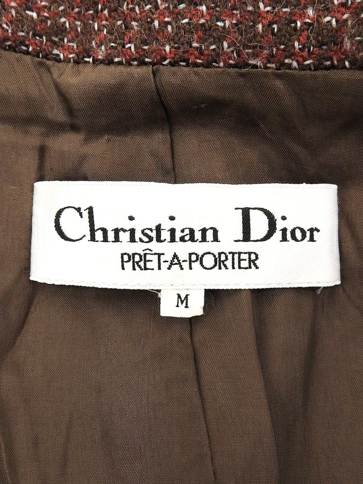 ウールチェックパターンジャケット ブラウン