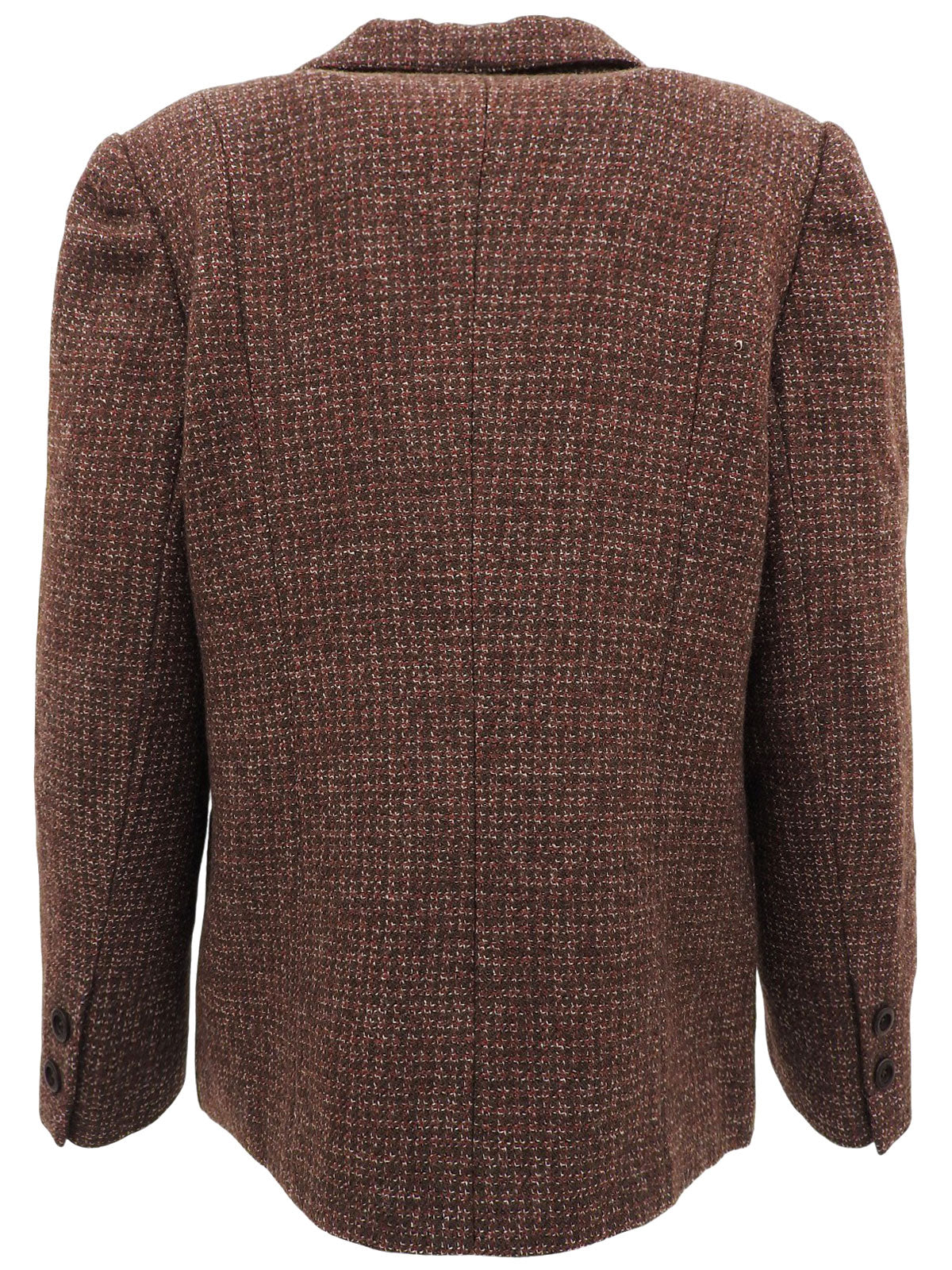 ウールチェックパターンジャケット ブラウン