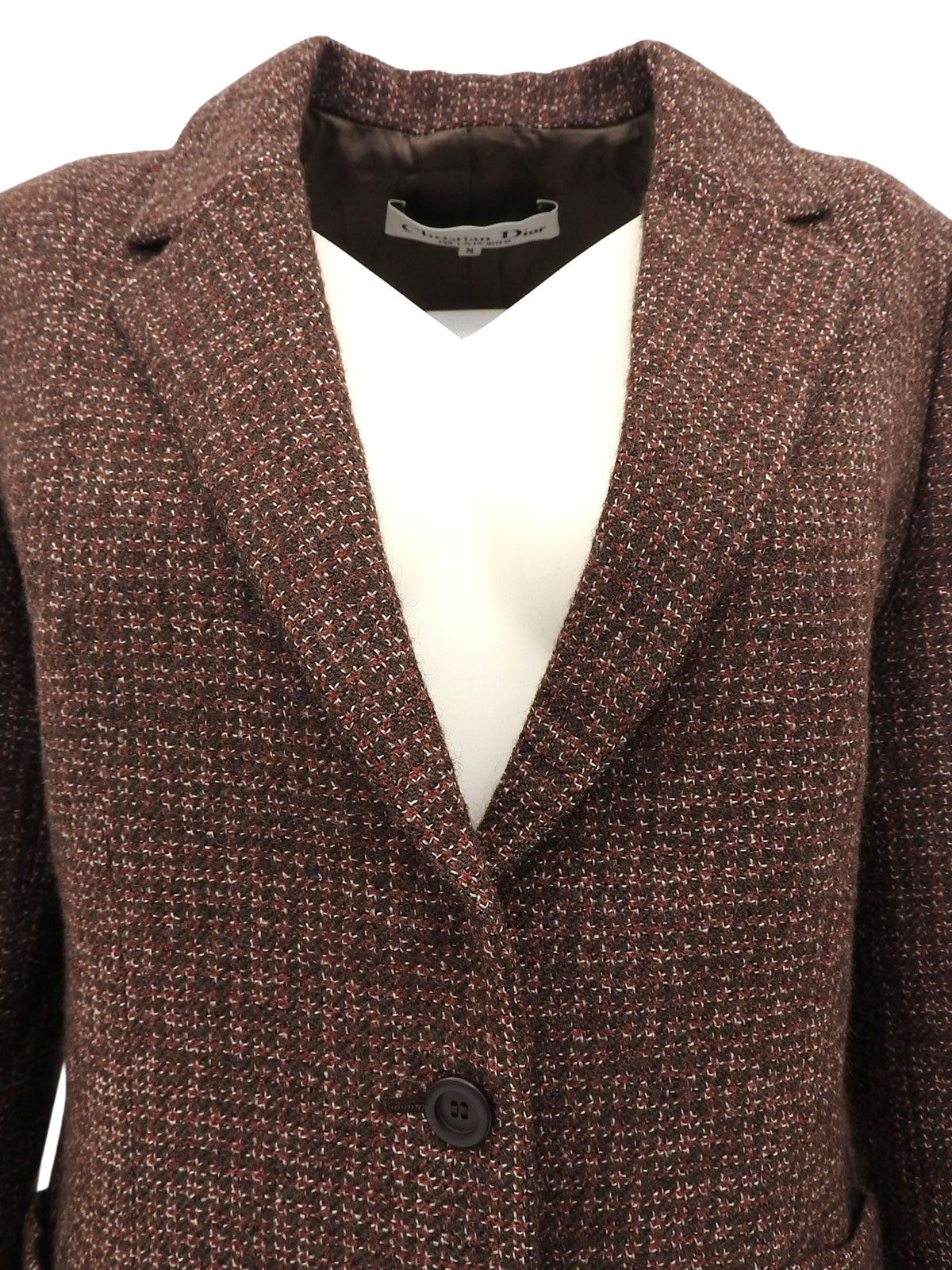 ウールチェックパターンジャケット ブラウン