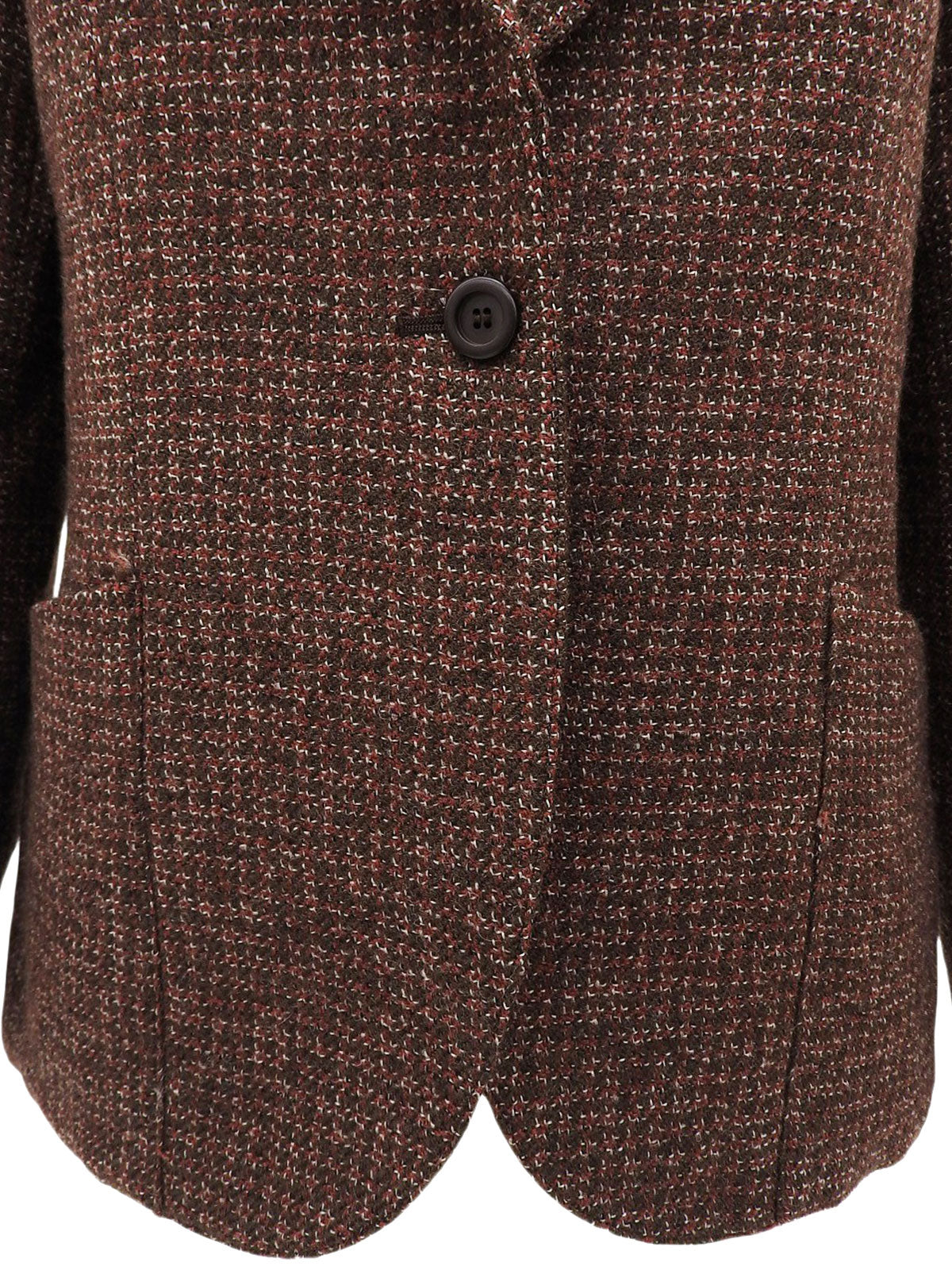 ウールチェックパターンジャケット ブラウン