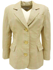 チェックパターンジャケット ライトカーキ/マルチ