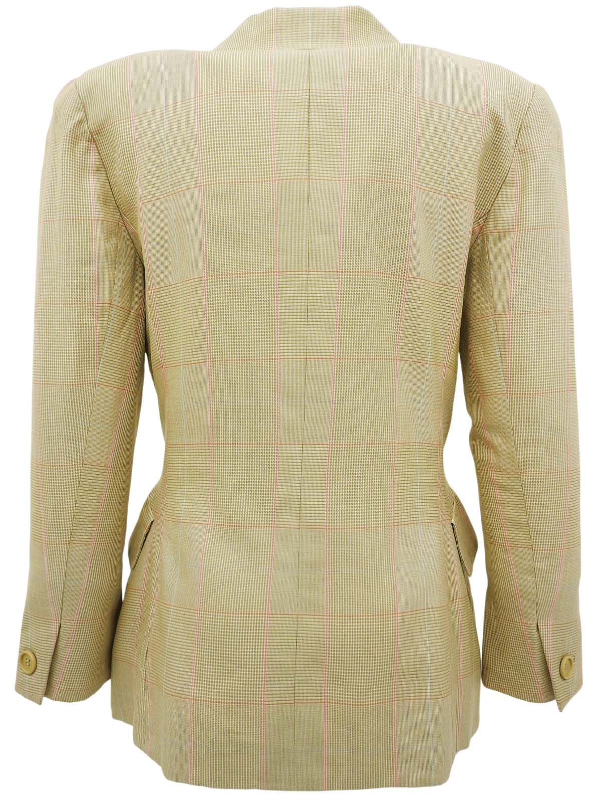 チェックパターンジャケット ライトカーキ/マルチ