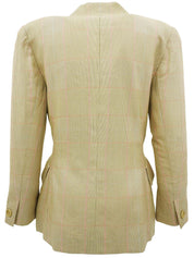 チェックパターンジャケット ライトカーキ/マルチ