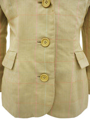 チェックパターンジャケット ライトカーキ/マルチ