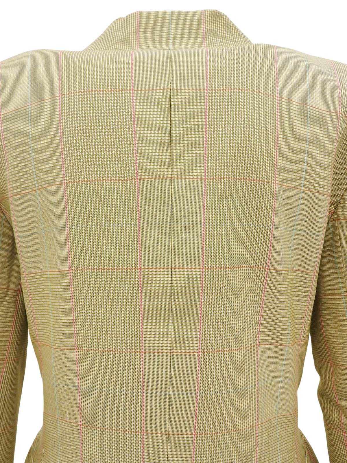 チェックパターンジャケット ライトカーキ/マルチ