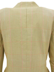 チェックパターンジャケット ライトカーキ/マルチ