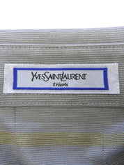 Border pattern logo embroidered polo shirt in grey