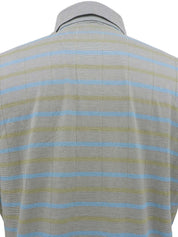 Border pattern logo embroidered polo shirt in grey