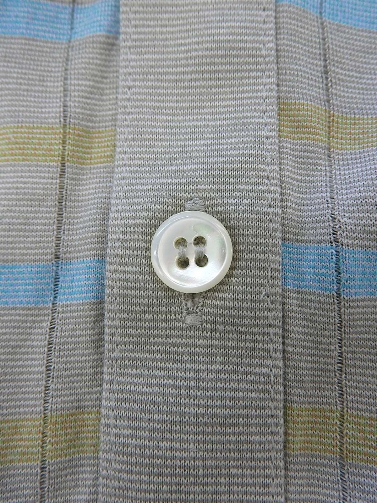 Border pattern logo embroidered polo shirt in grey