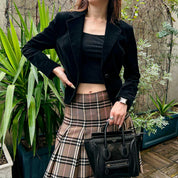 Velour Logo Button Jacket #L Black