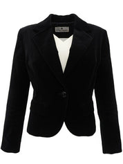 ベロアロゴボタンジャケット ブラック