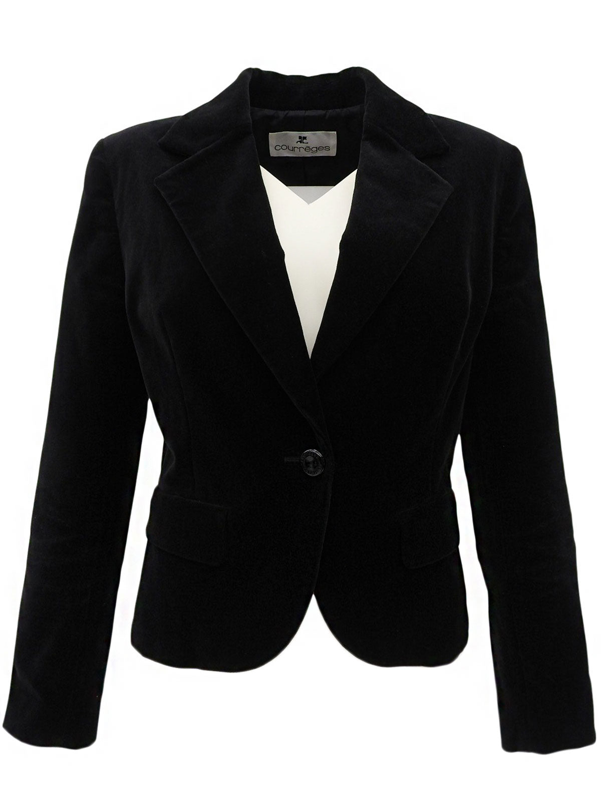 ベロアロゴボタンジャケット ブラック