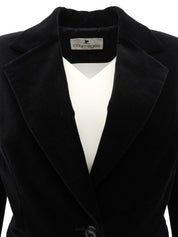 ベロアロゴボタンジャケット ブラック