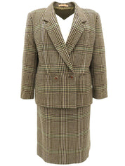 Wool Check Pattern Set-Up Khaki/Multi