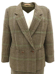 Wool Check Pattern Set-Up Khaki/Multi