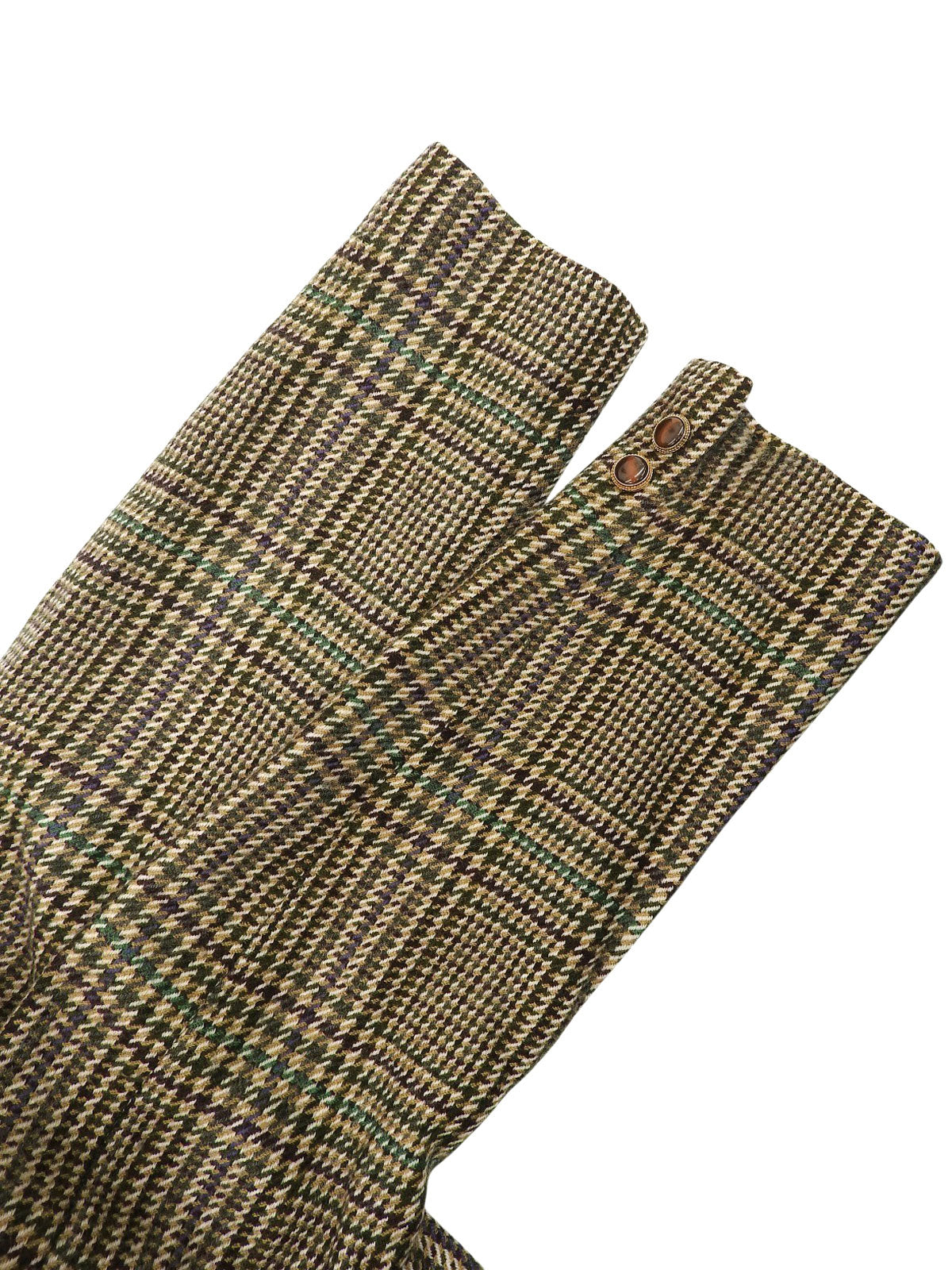 Wool Check Pattern Set-Up Khaki/Multi