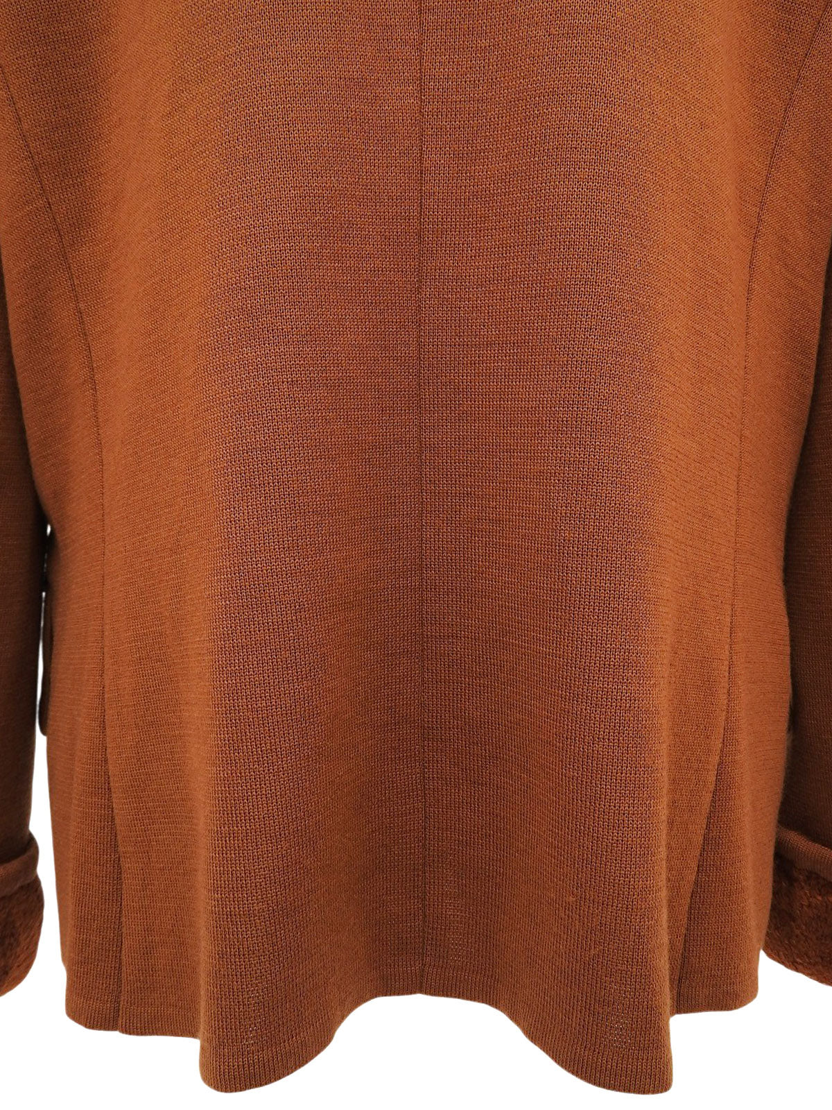 Wool and boa combination logo button double-breasted jacket in brown