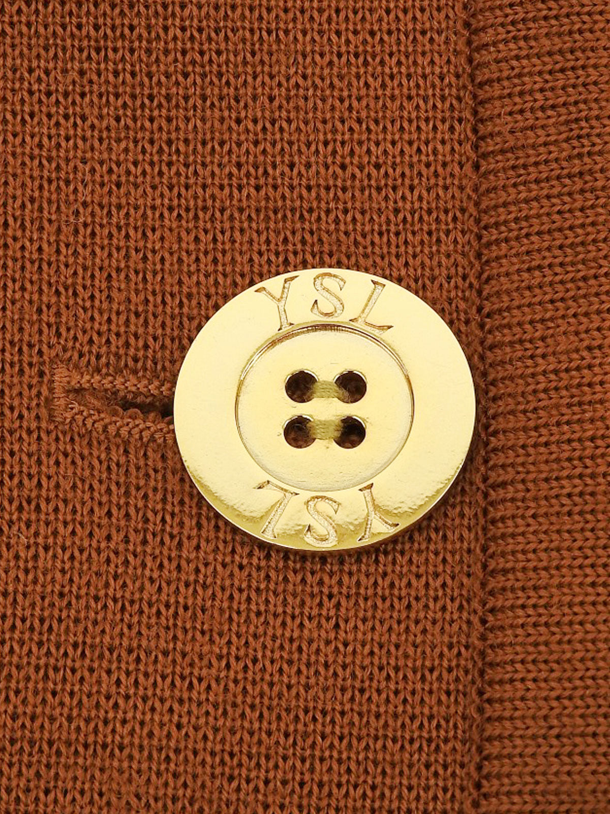Wool and boa combination logo button double-breasted jacket in brown
