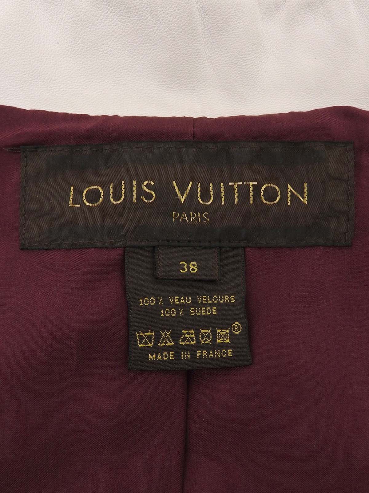 Real Leather Botanical Logo Embroidered Jacket in White/Multi