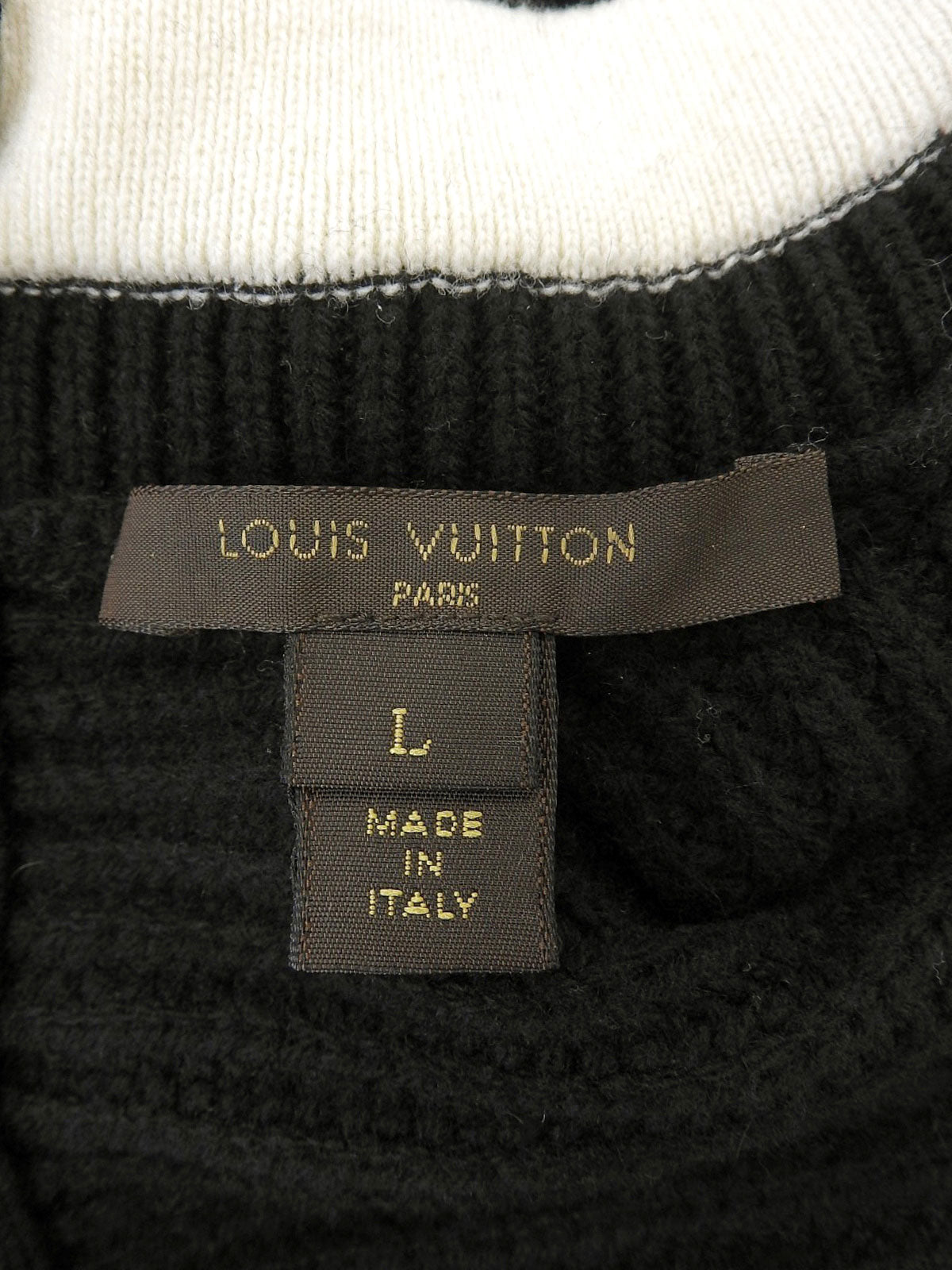 Two-tone Knit Dress #L Black/White