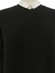 バイカラーニットワンピース ブラック/ホワイト