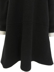 バイカラーニットワンピース ブラック/ホワイト