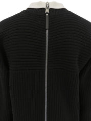 バイカラーニットワンピース ブラック/ホワイト