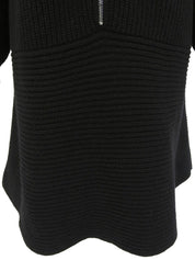 バイカラーニットワンピース ブラック/ホワイト