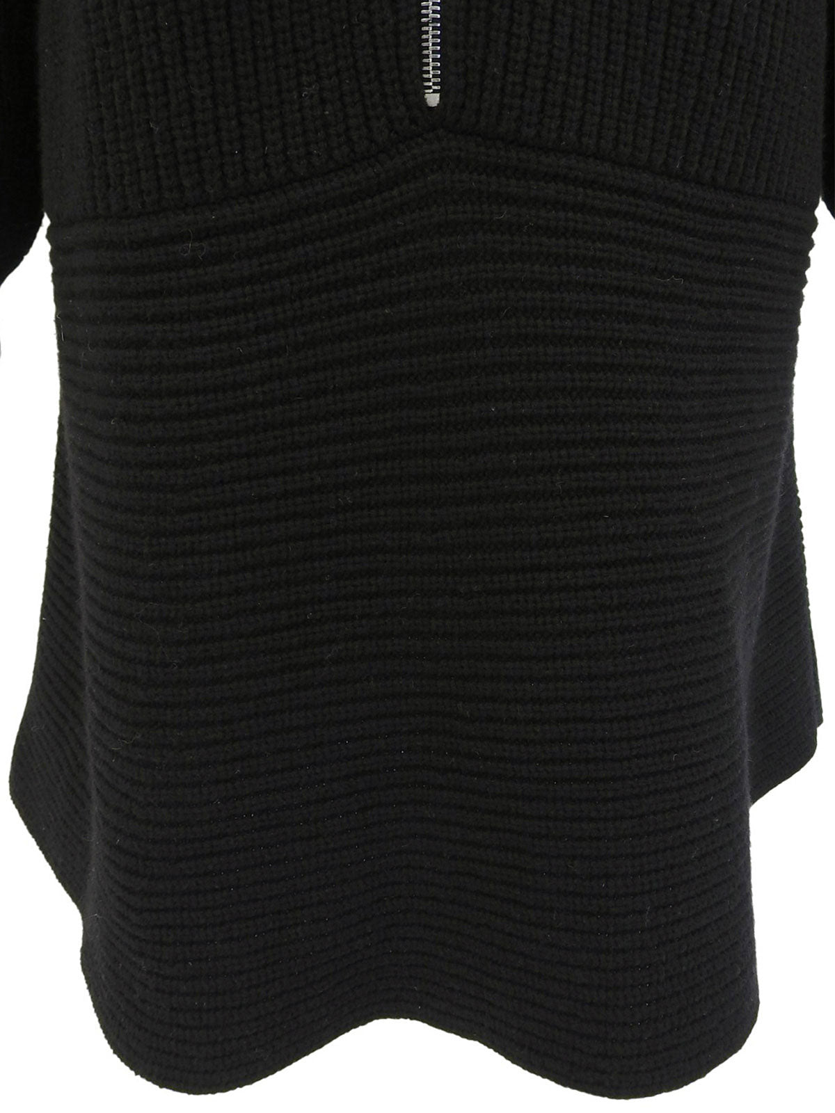 Two-tone Knit Dress #L Black/White