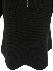 Two-tone Knit Dress #L Black/White