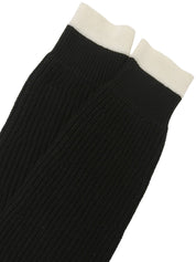 バイカラーニットワンピース ブラック/ホワイト