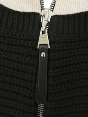 バイカラーニットワンピース ブラック/ホワイト