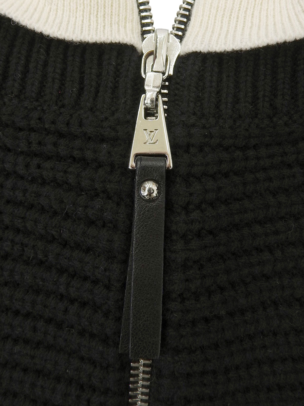 Two-tone Knit Dress #L Black/White