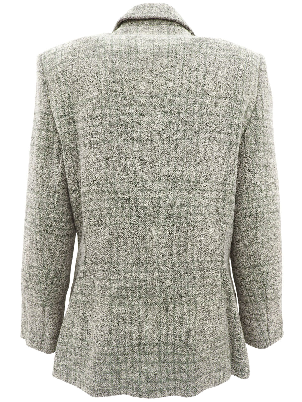 チェックパターンロゴボタンジャケット グレー/グリーン