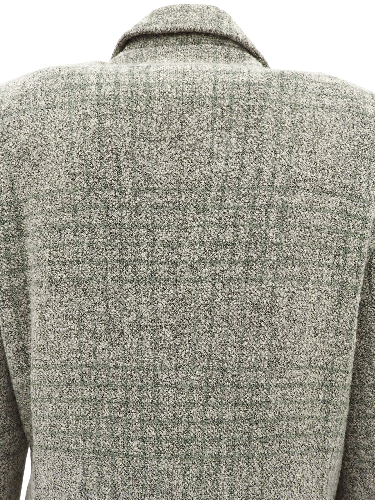 チェックパターンロゴボタンジャケット グレー/グリーン