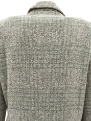 チェックパターンロゴボタンジャケット グレー/グリーン